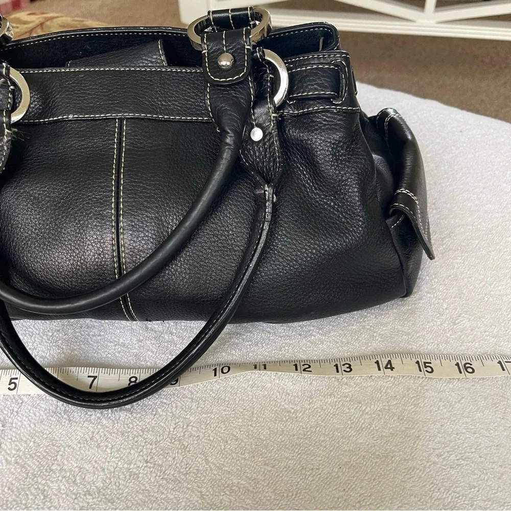 NORDSTROM Black Pebbled Leather BOHO Satchel Purse. Like new.